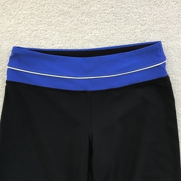 AVIA SMALL WORK OUT CROP PANTS BLACK & BLUE - Picture 3 of 4